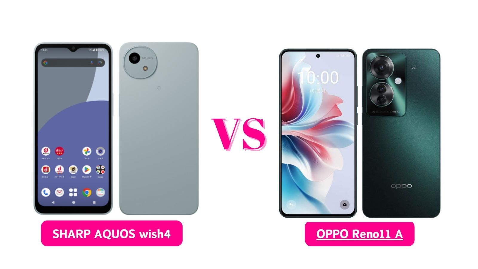 楽天モバイルのSHARP AQUOS wish4とOPPO Reno11 Aを比較！どっちを買うべき？